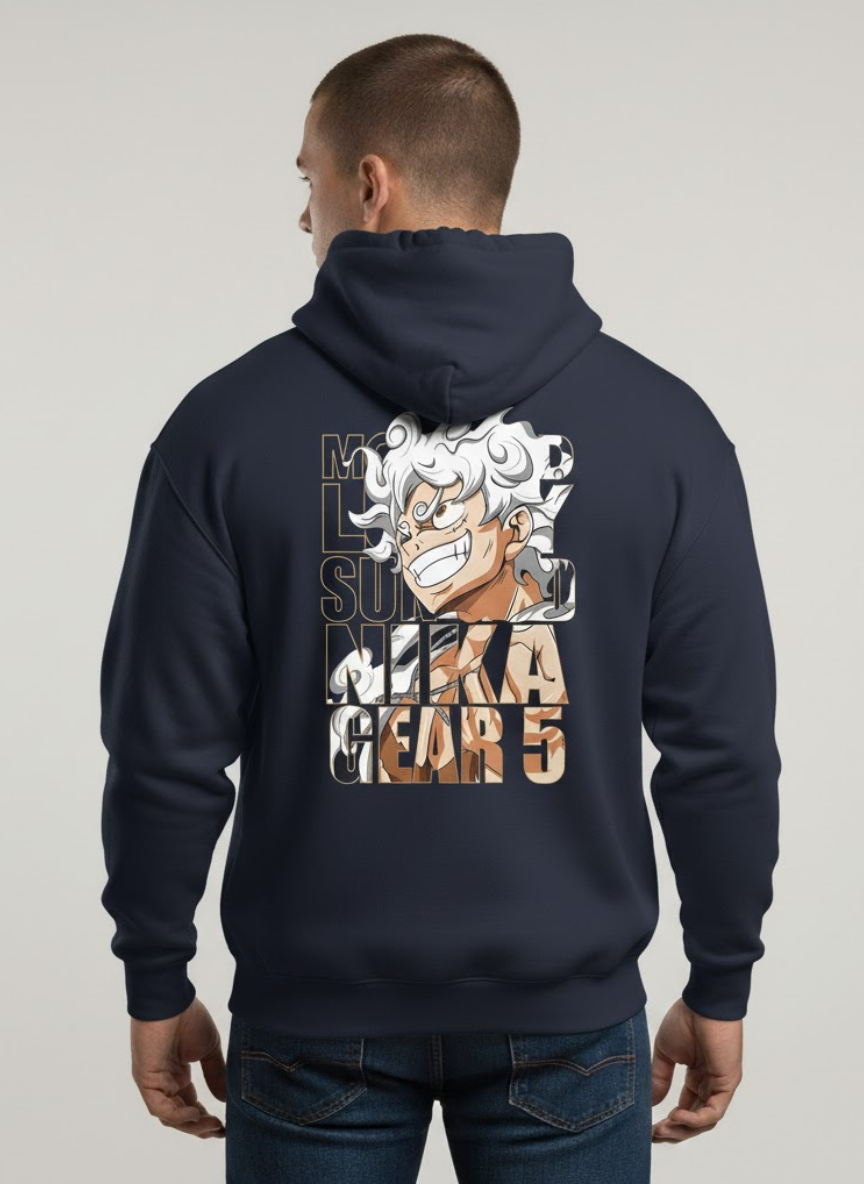 Gear 5 Nika Anime Hoodie – Navy Blue